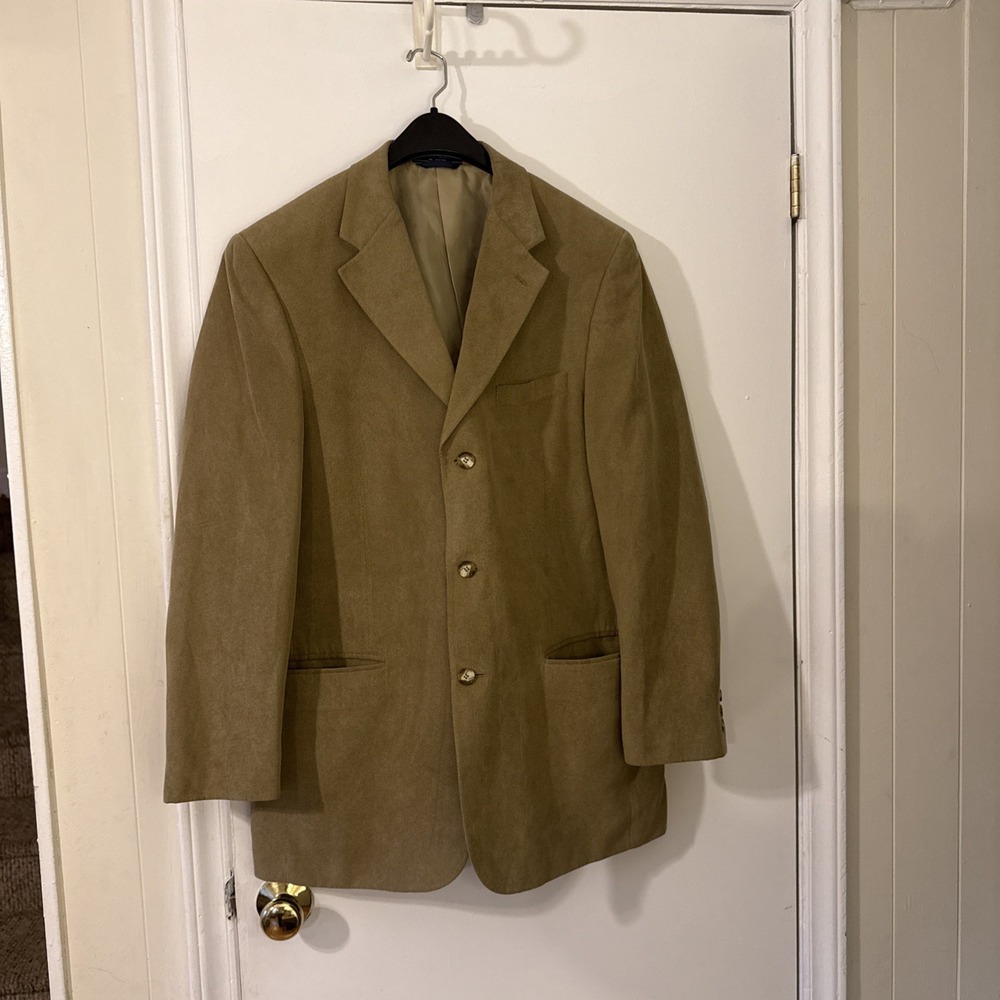 Men's Daniel Gray Corduroy Khaki‎ Blazer Sports Coat 42L Three Buttons